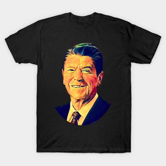 Ronald Reagan Polypaint T-Shirt by jph